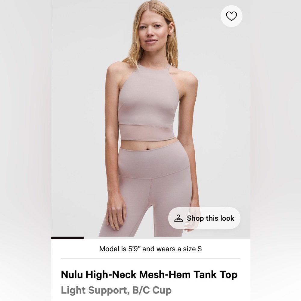 NWT - Lululemon - XS light Gray Nulu high neck racer back Halter Crop Top